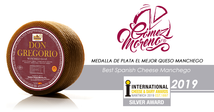 Queso Curado Artesano Manchego Don Gregorio - Medalla de plata en International Cheese Awards 2019